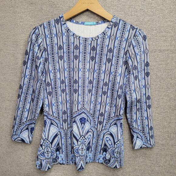 J. MCLAUGHLIN BLUE 3/4 SLEEVE TOP, SIZE XS - Picture 2 of 7